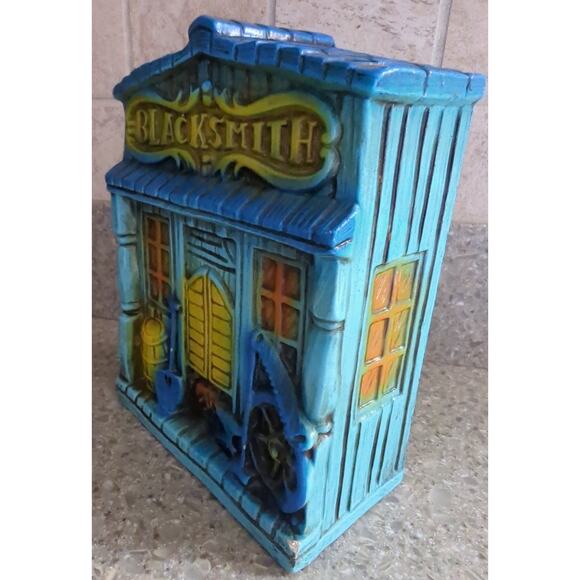 Vintage Ceramic Bank Old West Saloon Door Black Smith Shop ~ Made in Japan Nanco - Picture 10 of 10